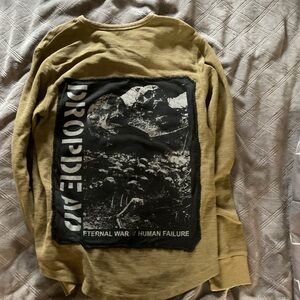 Dropdead Crust Punk Olive Long Sleeve Shirt DIY